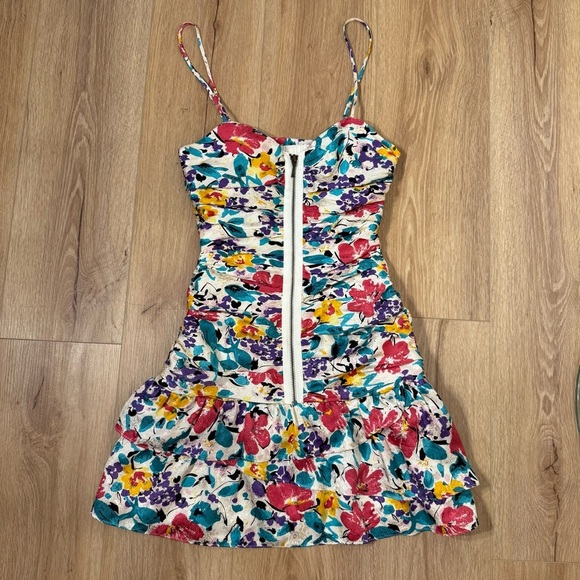 Twelfth Street by Cynthia Vincent Red Pink Bodycon Mini Dress 100% Silk Size 2 - Picture 7 of 10